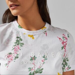 Ted Baker London Malvani Sorbet Print S/S Cotton Tee SZ 5